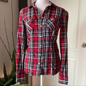 Aéropostale red plaid button-down shirt